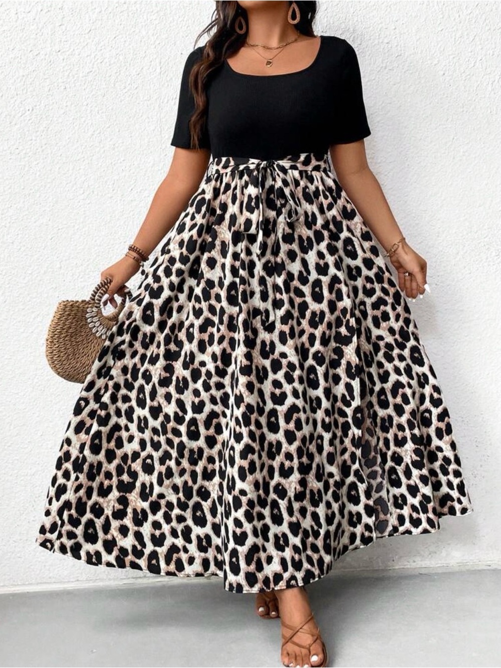 Women’s Plus Size 0XL Cheetah Leopard Dress NEW